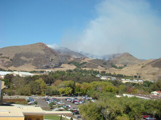 Wildfire in california town