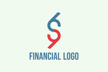 Vector logo for general  business with dollar symbol illustration forming initial "bg" or "69" on bright background
