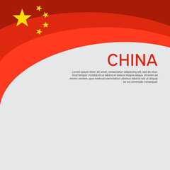 Abstract waving china flag. Creative background for patriotic holiday card design. National Poster. Cover, banner in the national colors of China. Vector illustration