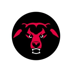 Bear Cartoon Vector Logo Mascot Element in Circle