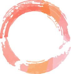 Warm Watercolor ring drawn with a brushlet