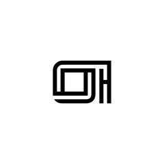 initial letter oi line stroke logo modern