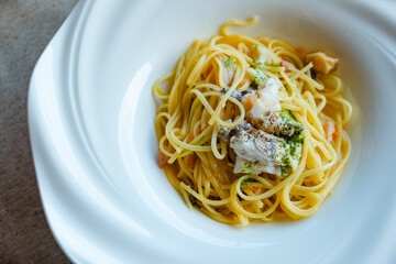 魚介類のパスタ　ランチ　レストラン　コース料理