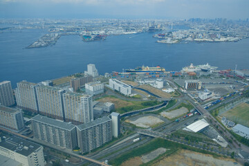 Obraz premium 大阪南港の風景 ハイアングル 遠景