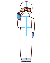 看護　女性　防護服ゴーグル28