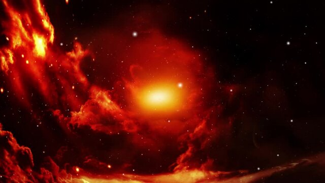 red nebula clouds in the universe