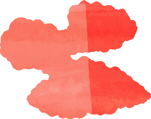 Warm Watercolor Japanese clouds connected to each other