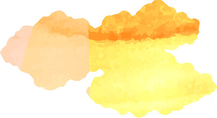 Gold Watercolor Japanese clouds connected to each other