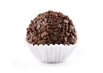 Brigadier, handmade chocolate candy isolated on white background