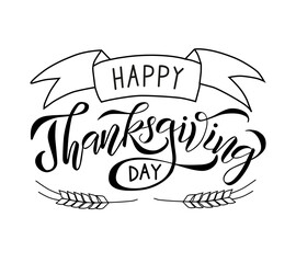 Obraz premium vector illustration lettering happy thanksgiving day