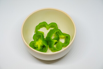 輪切りのピーマン　スライス　断面