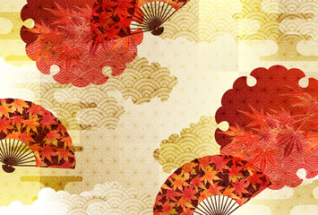 紅葉 秋 和柄 背景 Wall Mural Wallpaper Murals J Boy