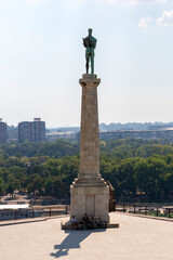 Fototapeta na wymiar Monument to the Winner in the territory of the Belgrade Fortress