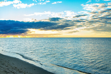sunset on the beach of Point Aux Sable in the west coast of the republic of Mauritius.