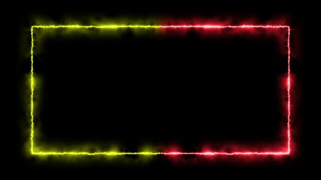Yellow and Red Blink Square Frame Layout Border.
Winking flash electric moving frame with empty rectangle space for your text or media.