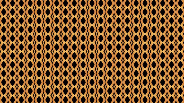 Gold abstract linear geometric. Gold pattern background. Retro wave looping animation