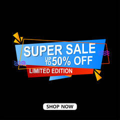 flat label sale business concept design with origami style