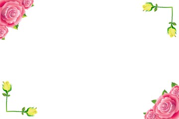 Colorful rose flower frame vector background for design your web poster, banner, landing page, background, template, etc.