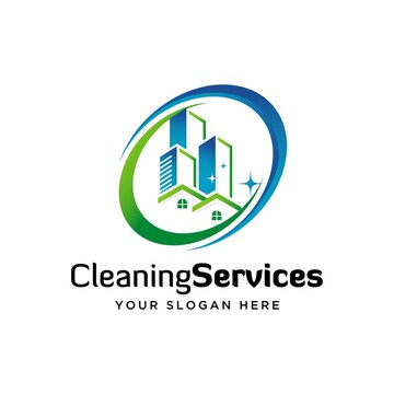 Cleaning and maintenance building logo design template.building symbol