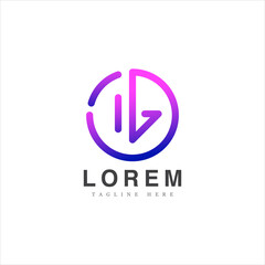 geometric circle line modern abstract logo design