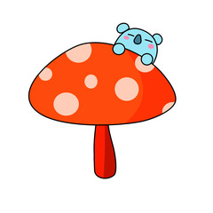 funny cartoon mushroom