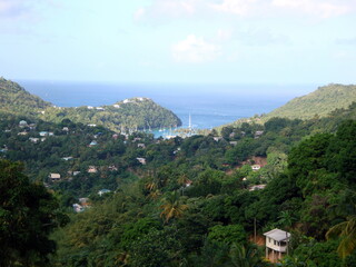 Fototapeta na wymiar Mountain landscape island Carribean Dominica