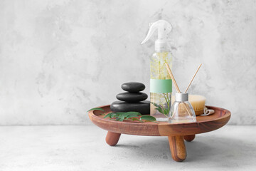 Composition with natural air freshener on table