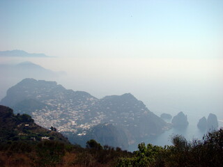 View of the ocean on Capri island, Italy, Mediterranean