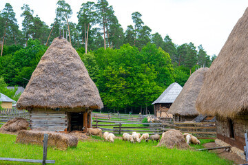 the clay and straw house in the village