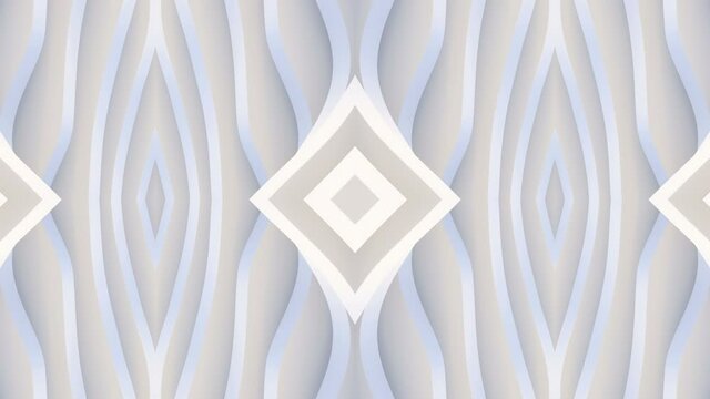 Abstract White background. Abstract lines. Wave background. Modern parametric surface. Seamless looping animation kaleidoscope