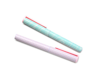 School pens on white background