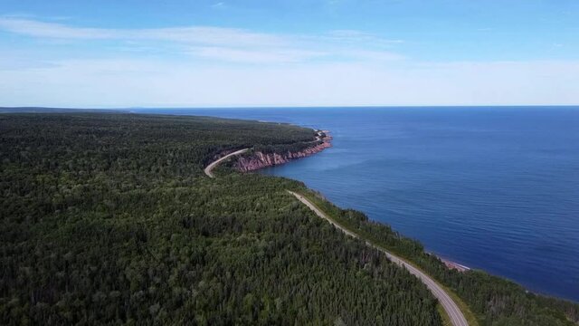 High altitude drone footage of the Cabot Trail in Cape Breton, NS Canada.