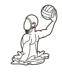 Water Polo player cartoon graphic vector