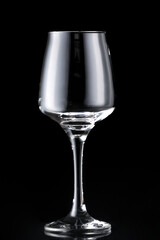 Empty glass on dark background