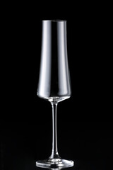 Empty glass on dark background