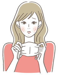 マスクで肌トラブルの女性