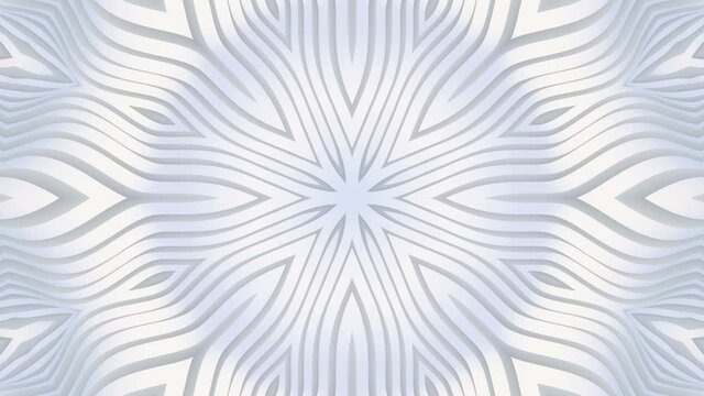 Abstract White background. Abstract lines. Wave background. Modern parametric surface. Seamless looping animation kaleidoscope