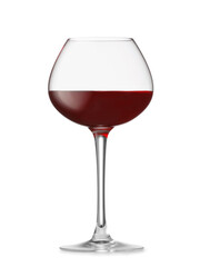 Glass of wine on white background