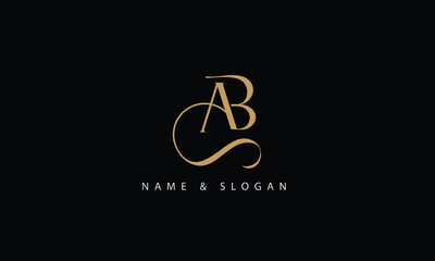 AB, BA, A, B abstract letters logo monogrm