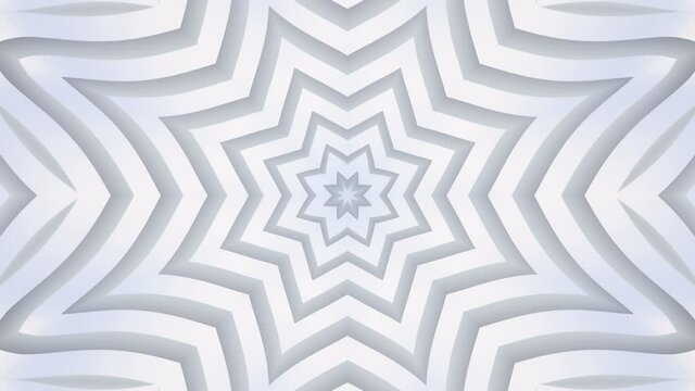 Abstract White background. Abstract lines. Wave background. Modern parametric surface. Seamless looping animation kaleidoscope