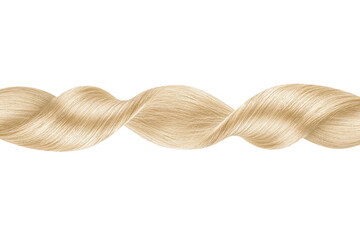 Blond hair in line shape on white background, isolated