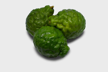 Closeup bergamots on white background 