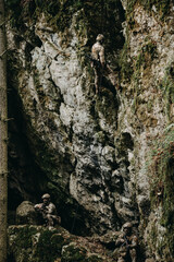 Soldier on the rocks