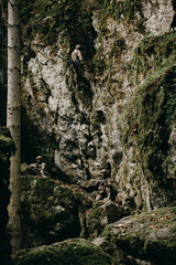 Soldier on the rocks