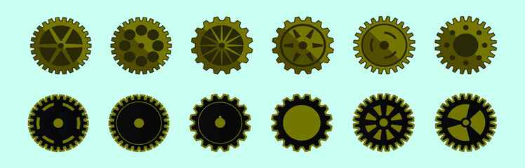 Obraz premium set of clock gear cartoon icon design template with various models. vector illustration