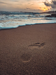 Fototapeta na wymiar Footprint in Sand