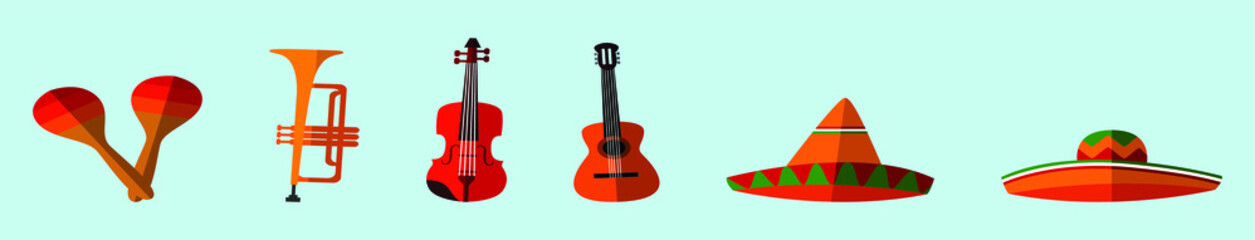 characteristic worn by Mexican mariachis. set icon element isolated in blue