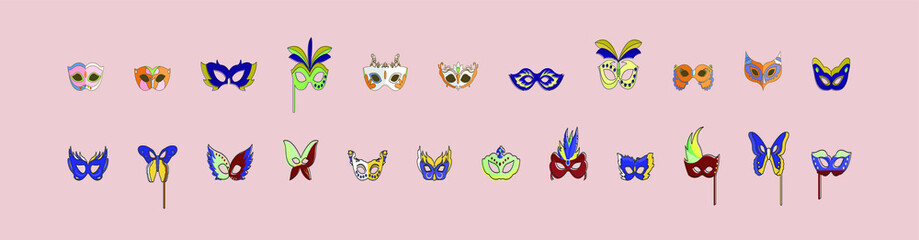 Happy carnival festive concept with musical trumpet mask. Carnival mask. Vector illustration on blue