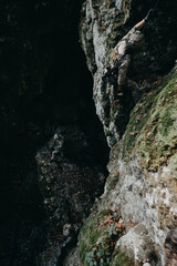 Soldier on the rocks