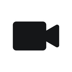 Video camera icon. Simple shape film movie symbol. Application and web interface sign logo. Camcorder button. Vector illustration image. Isolated on white background.
